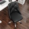 SONGMICS Fauteuil de bureau, Chaise pivotante confortable, Siège ergonomique, réglable en hauteur, charge 120 kg, cadre en acier, revêtement en PU, pour bureau, Noir OBG018B01