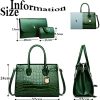 YANYUYNAY Sac à Main Femme Cuir Sac Bandoulière D'épaule Femme Sac Cabas Fourre-Tout Sacs Portés Main de 2-4pcs Set (Noir, Rouge, Marron)