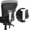 SONGMICS Siège de Bureau Pivotant Fauteuil Ergonomique en Maille Respirant 3 leviers de Réglage, Support Lombaire, avec accoudoir réglable en polyuréthane, Dossier réglable en Hauteur, OBN52BK