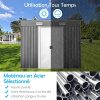 51RHqO4hHgL._AC_.jpg RELAX4LIFE Abri de Jardin en Acier Galvanisée 238 x131x181cm, Cabane de Jardin des Outils en Tôle Galvanisée avec 4 Bouches de Ventilation, 2 Portes Coulissantes, Toit Incliné, Utilisation Extérieur