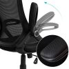 51VzmjvriFL._AC_.jpg SONGMICS Siège de Bureau Pivotant, Fauteuil Ergonomique en Maille Respirant, avec accoudoir Pliable en Mousse, Appui-tête réglable, OBN51BK