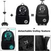 51WI1TbbGcL._AC_.jpg Kono Sac à Dos Chariot D'école 2 en 1 Sac Bagage Enfant Cabine avec Roulettes 30L Imperméable Anime Lumineux