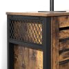 51beCaE7QdL._AC_.jpg VASAGLE Meuble de Rangement, Buffet, avec Placard 2 Portes, étagères réglables, pour Salle à Manger, Salon, Cuisine, 110 x 33 x 75 cm, Style Industriel, Marron Rustique et Noir LSC083B01