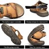GILKUO Sandales Homme Cuir Bout Ouvert Confort Sandales Été
