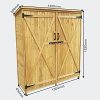 51emXbsYteL._AC_.jpg WilTec Armoire de Jardin 2 Portes 1350x500x1540 mm Bois d’épicéa Toit Goudron Armoire Outils Remise Jardin