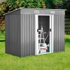 51eupWC3cdL._AC_.jpg RELAX4LIFE Abri de Jardin en Acier Galvanisée 238 x131x181cm, Cabane de Jardin des Outils en Tôle Galvanisée avec 4 Bouches de Ventilation, 2 Portes Coulissantes, Toit Incliné, Utilisation Extérieur