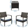 51g-VCRkmuL._AC_.jpg Bonnlo Salon de Jardin Extérieur en Résine Tresseé avec Coussins Ensemble 3 Pièces, Petit Salon en rotin de 2 Fauteuils à Une Place avec Coussins, 1 Table Basse en Verre - Dégradé Marron