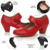 51ggeJ-iWfL._AC_.jpg Femmes Talon Moyen Large Babies Cuir doublé Confort Escarpin Chaussure Pointure