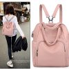 UTO Femme Sac à Dos Sac Porté épaule Sac porté Main en Multi-Façon Mode Vogue Similicuir PU Cuir Doux Rose