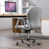 51hc9fMY29L._AC_.jpg HOMCOM Fauteuil chaise de bureau style contemporain hauteur réglable roulettes pivotant velours 60 x 61 x 95-105 cm gris