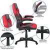 Flash Furniture Chaise de Jeu à Dossier Haut, Fauteuil de Bureau Ergonomique, avec accoudoirs réglables et Tissu en Maille, idéale comme Chaise de Joueur, pour la Maison et Le Bureau, Rouge