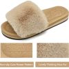 51jdKU8ZAsL._AC_.jpg ONCAI Chaussons Femme Confort Peluche Claquette Bout Ouvert Pantoufles Avec Support de Voûte plantaire Tapis de Yoga Fourré Sandales Taille 36-43