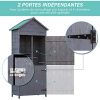 51kD5CJzpmL._AC_.jpg Outsunny Armoire abri de Jardin Remise pour Outils 3 étagères 2 Porte loquets Toit Pente bitumé 84L x 51l x 188H cm pin Massif traité Gris