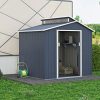51kIiUYkrYL._AC_.jpg GARDIUN KIS12985 - Abri métallique Liverpool 2,84 m² Extérieur 129 x 220 x 214 cm Acier galvanisé Gris Anthracite