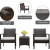51kxOAlohQL._AC_.jpg Bonnlo Salon de Jardin Extérieur en Résine Tresseé avec Coussins Ensemble 3 Pièces, Petit Salon en rotin de 2 Fauteuils à Une Place avec Coussins, 1 Table Basse en Verre - Dégradé Marron