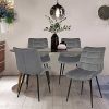 51nkchK8cyL._AC_.jpg IDMarket - Lot de 4 chaises Mady en Velours Gris Clair pour Salle à Manger
