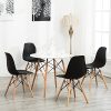 51ofPvK9CgL._AC_.jpg N/A Lot de 4 Chaise de Salle à Manger de Style Moderne Chaise de Salon Coque en Plastique de Milieu de siècle pour Cuisine scandinaves Chaise en Bois Confortable Parfaite pour Votre Maison (Noir, 4)