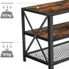 51qRdaQL9kL._AC_.jpg VASAGLE Meuble TV, Support TV pour télévision jusqu'à 60 Pouces, Table de Salon, avec étagères de Rangement, Cadre en Acier, pour Salon, Chambre, Marron Rustique et Noir LTV094B01