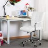 51rHywJ2IOL._AC_.jpg Yaheetech Chaise de Bureau Fauteuil pour Chambre Siège à roulettes Pivotant Réglable Capacité Max.120kg avec Dossier Accoudoir Blanc