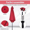51s9Lgy4mJS._AC_.jpg Outsunny Parasol inclinable de Jardin Balcon terrasse manivelle Toile Polyester imperméabilisée Haute densité 180 g/m² Ø2,7 x 2,35H m alu Rouge Vineux