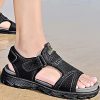 GILKUO Sandales Homme Cuir Bout Ouvert Confort Sandales Été