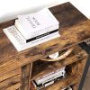 51t6q7MxoFL._AC_.jpg VASAGLE Meuble de Rangement, Buffet, avec Placard 2 Portes, étagères réglables, pour Salle à Manger, Salon, Cuisine, 110 x 33 x 75 cm, Style Industriel, Marron Rustique et Noir LSC083B01