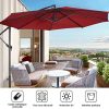 51tm-rIH1aL._AC_.jpg GOPLUS Parasol en Fer et en Polyerster,Parasol de Jardin avec 8 Baleines pour Plage,Café,Balcon,Imperméable et Inclinable-Beige/Rouge/Brun-3m (Rouge)