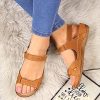 51uYSH3PYS._AC_.jpg DZQQ Femmes Sandales Plates 2020 été Bout Ouvert Solide Faux Cuir orthopédique Femmes Chaussures Plate-Forme décontractée Rome Dames Gladiateur