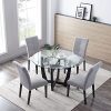 51vsmRoXX3L._AC_.jpg PADMA HOUSE Chaises de Salle à Manger, Lot de 2, Rembourré, Dossier Haut, Revêtement en Lin-Coton, Pieds en Bois Massif, L 66 x l 47 x H 99 cm