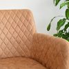 51weHqjAjL._AC_.jpg Damiware Rose Chaise avec Accoudoir | Salle à Manger Confort Revêtement en Tissu (Cognac)