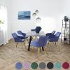 51xJvU-5QIL._AC_.jpg TecTake 800861 Lot de 2 Chaises de Salle à Manger Effet Velours Scandinave Pieds en Acier Dorés Élégant avec Accoudoirs – Diverses Couleurs (Turquoise)