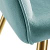 51yttofWKWL._AC_.jpg TecTake 800861 Lot de 2 Chaises de Salle à Manger Effet Velours Scandinave Pieds en Acier Dorés Élégant avec Accoudoirs – Diverses Couleurs (Turquoise)