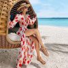 61AnRV2OVZS._AC_.jpg Gracosy Sandales Femmes Compensées, Nu Pieds en Cuir PU avec Fleurs et Perles Mode Confortable Sandales Bride Cheville avec Boucle Été Noir Marron Beige