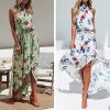 61FfYoeGerL._AC_.jpg chuangminghangqi Femmes Fleurs Robe de soirée Longue Robe de Plage d'été sans Manches Bandeaux Imprimee Party Soirée Cérémonie