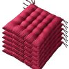 AGDLLYD Lot de 6 Coussin de Chaise et Fauteuils en AGDLLYD Lot de 6 Coussin de Chaise et Fauteuils en Teck de Jardin Coussins de siège pour Chaises Dimensions: 40x40x5 cm. (Rouge)