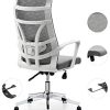 Allguest Chaise de Bureau Ergonomique avec Filet Respirant, Soutien Lombaire Allguest Chaise de Bureau Ergonomique avec Filet Respirant, Soutien Lombaire réglable, Dossier Haut, Coussin en éponge, Angle de Dossier réglable Certification EN1335, Blanc