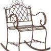 CLP Fauteuil A Bascule Ansan I Chaise A Bascule pour CLP Fauteuil A Bascule Ansan I Chaise A Bascule pour L'Extérieur en Fer Forgé avec Design Antique I Chaise De Jardin avec Accoudoirs Et Dossier, Couleur:Marron Antique