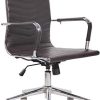 CLP Fauteuil De Bureau Burnley Similicuir Ou Véritable Cuir I Chaise De Bureau A roulettes Ergonomique Hauteur Réglable Pivotante Accoudoirs, Couleur:Marron, matière:Cuir véritable