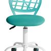 Chaise de Bureau Chaise de Bureau pivotante réglable Siège en Chaise de Bureau Chaise de Bureau pivotante réglable Siège en Tissu Chaise de Bureau Ergonomique sans accoudoir Turquoise
