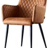 Damiware Rose Chaise avec Accoudoir | Salle à Manger Confort Damiware Rose Chaise avec Accoudoir | Salle à Manger Confort Revêtement en Tissu (Cognac)