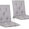 Detex 2X Coussin de Chaise avec Dossier Gris uni 116x57x7cm Detex 2X Coussin de Chaise avec Dossier Gris uni 116x57x7cm Coussin pour Fauteuil Intérieur Extérieur Maison Jardin
