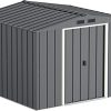 Duramax ECO 8 x 8 (5.85 m²) abri de Jardin Duramax ECO 8 x 8 (5.85 m²) abri de Jardin en métal galvanisé par Immersion à Chaud - Anthracite avec Garnitures Blanc cassé