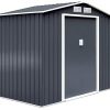 GIANTEX Abri de Jardin en Métal, Cabane de Jardin avec GIANTEX Abri de Jardin en Métal, Cabane de Jardin avec Structure solide,Rangement à Vélos Outils Exterieur 277 x 191 x 192 cm, Noir