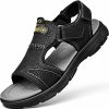 GILKUO Sandales Homme Cuir Bout Ouvert Confort Sandales Été