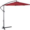 GOPLUS Parasol en Fer et en Polyerster,Parasol de Jardin avec GOPLUS Parasol en Fer et en Polyerster,Parasol de Jardin avec 8 Baleines pour Plage,Café,Balcon,Imperméable et Inclinable-Beige/Rouge/Brun-3m (Rouge)