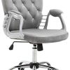 HOMCOM Fauteuil chaise de bureau style contemporain hauteur réglable roulettes HOMCOM Fauteuil chaise de bureau style contemporain hauteur réglable roulettes pivotant velours 60 x 61 x 95-105 cm gris