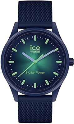 Ice-Watch - ICE Solar Power Borealis - Montre Bleue Mixte avec Bracelet en Silicone - 019032 (Medium)