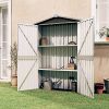 Kstyhome Abri de Jardin Maison de Stockage Abri de Rangement Kstyhome Abri de Jardin Maison de Stockage Abri de Rangement d'extérieur Abri de Jardin Anthracite 107,5x46x183 cm Acier galvanisé