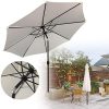 LZQ Parasol de Jardin avec manivelle et Protection UV 40+, LZQ Parasol de Jardin avec manivelle et Protection UV 40+, sans support, Parasol avec Mât de 38mm pour Plage Patio Jardin, Beige,