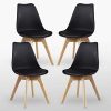 Life Interiors Lorenzo - Chaise Scandinave - Assise Rembourrée - Life Interiors Lorenzo - Chaise Scandinave - Assise Rembourrée - Salle à Manger, Cuisine, Chambre (Noir, 4)